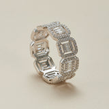 Geometric Moissanite S925 Silver Band Ring
