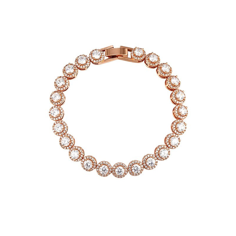 Gold-Plated Green Zircon Tennis Bracelet