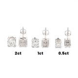 S925 Silver 4-Prong D Color Moissanite Stud Earrings 2pcs(Enhanced edition)