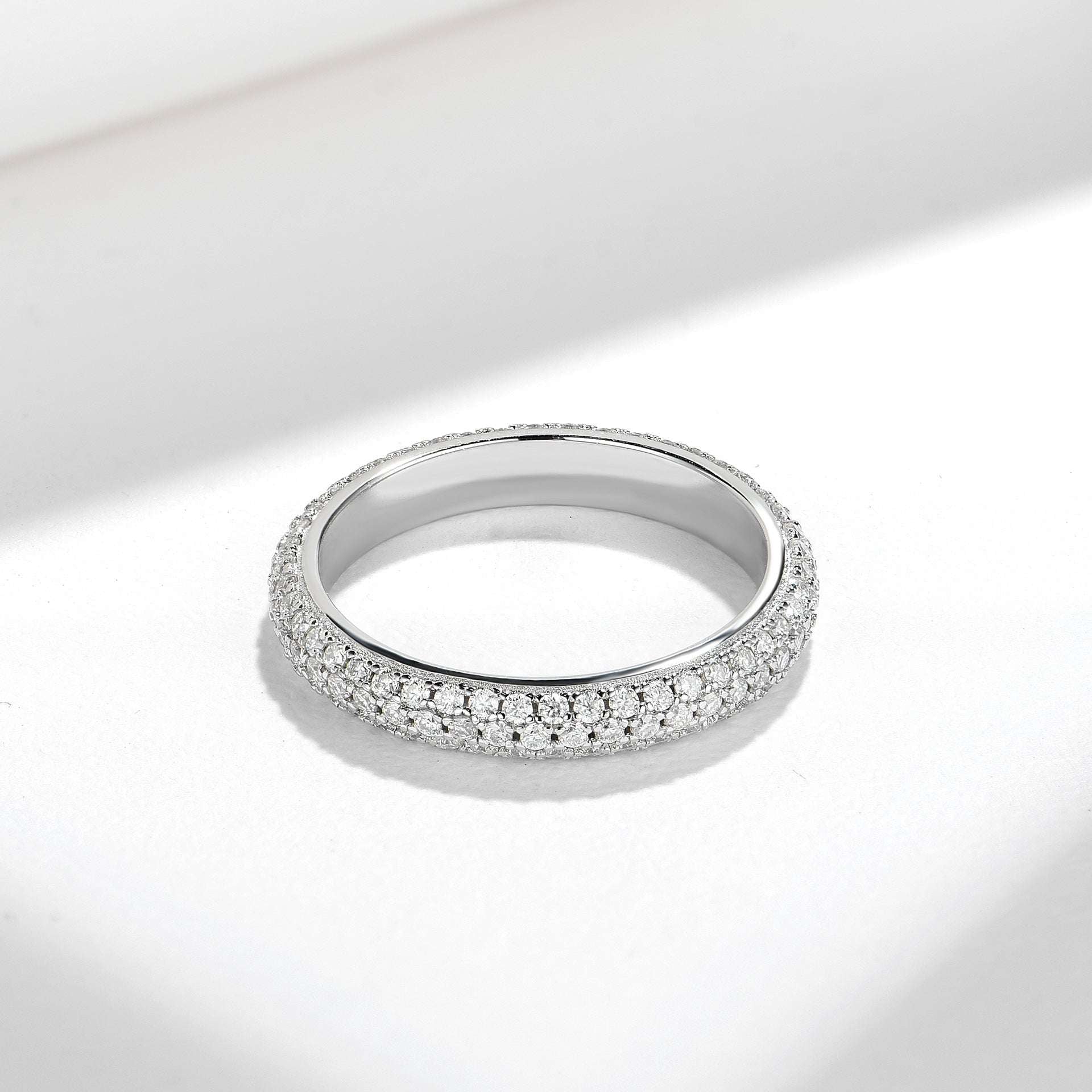Moissanite Eternity Ring In S925 Sterling Silver