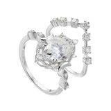 Vintage Floral S925 Silver 2Carat Moissanite Bridal Set