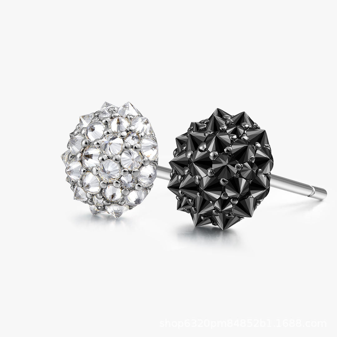 S925 Silver Reverse-Set Moissanite Stud Earrings