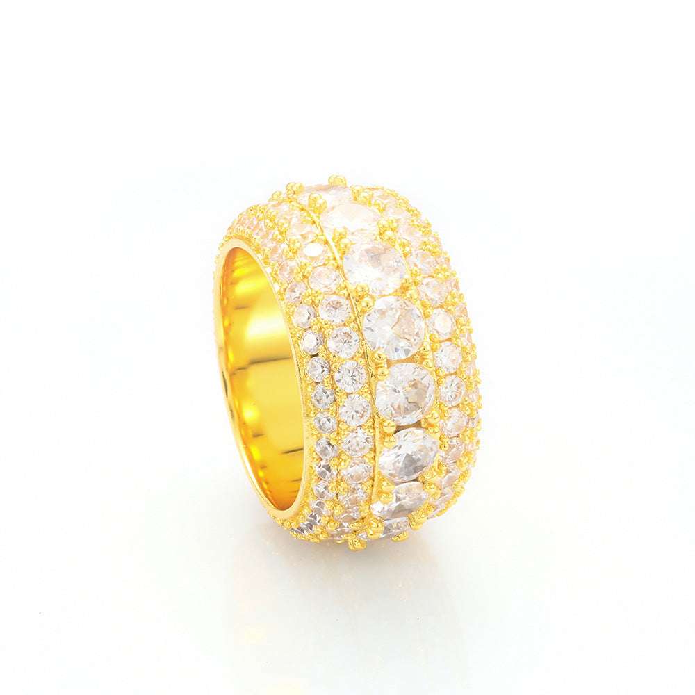 S925 Sterling Silver Full-Pavé Moissanite Ring