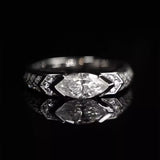 S925 Sterling Silver Eye of Horus Ring Moissanite Marquise Cut