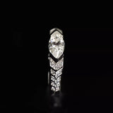 S925 Sterling Silver Eye of Horus Ring Moissanite Marquise Cut