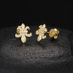 S925 Silver Iris Moissanite Stud Earrings