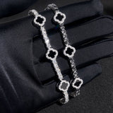 S925 Silver Moissanite Clover Bracelet