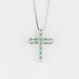 S925 Silver Moissanite Cross Necklace