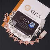 S925 Silver Fleur-de-Lis Iced Moissanite Bracelet