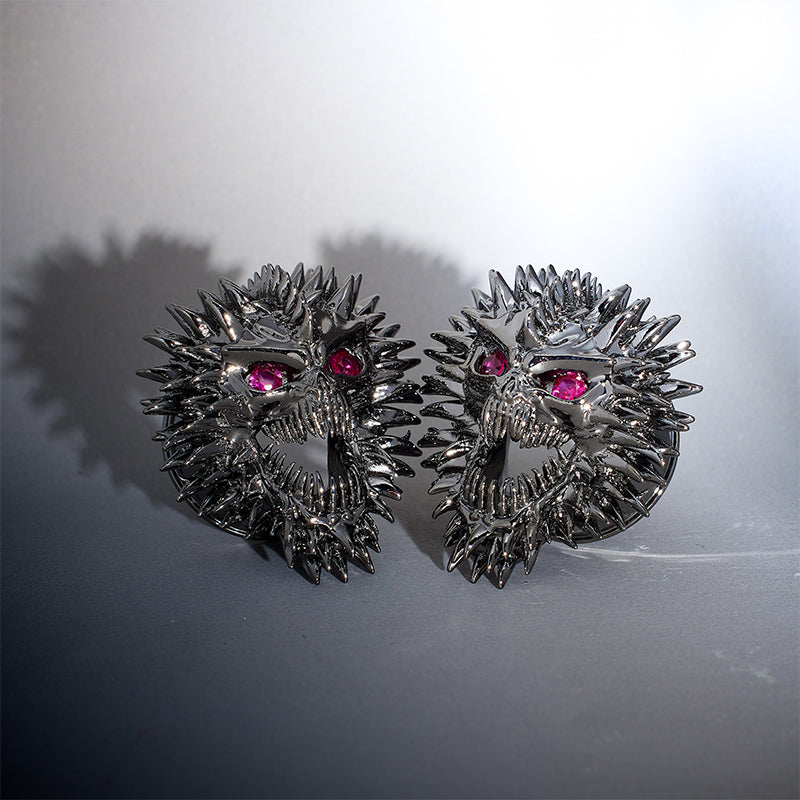 Tungsten Steel Moissanite Alien Reborn Ear Gauge Tunnel(2pcs)