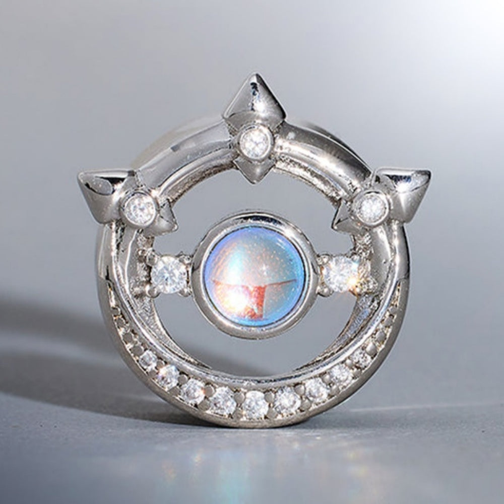Moonshadow Zirkon S925 Silber Ohr Tunnel (2 Stück)