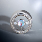 Mondlichtkrone Zirkon S925 Ohr Tunnel (2 Stück)