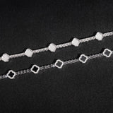S925 Silver Moissanite Clover Bracelet
