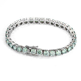 S925 Silver lake Green Moissanite Tennis Bracelet