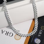 10mm S925 Silver Fully Iced Out Moissanite Diamond - Cut Cuban Chain - AKAK BODYJEWELRY - ear - tunnel