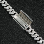 10mm S925 Silver Fully Iced Out Moissanite Diamond - Cut Cuban Chain - AKAK BODYJEWELRY - ear - tunnel
