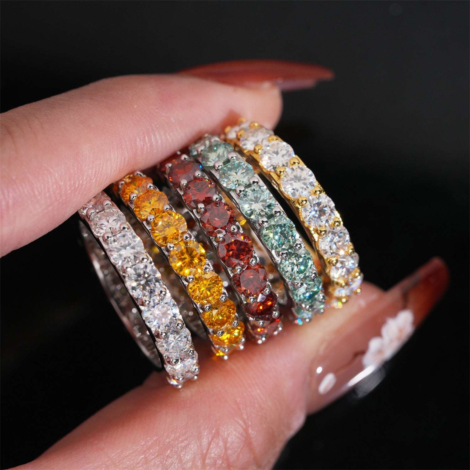 S925 4mm Moissanite Eternity Band Ring