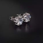 S925 Silver 6-Prong D Color Moissanite Stud Earrings 2pcs