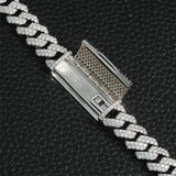 10mm S925 Silver Fully Iced Out Moissanite Diamond-Cut Cuban Chain