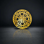 Stainless Steel Golden Filigree Blossoms Ear Gauge Tunnels 2Pcs