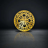 Stainless Steel Golden Filigree Blossoms Ear Gauge Tunnels 2Pcs