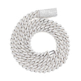 10mm S925 Silver Fully Iced Out Moissanite Diamond-Cut Cuban Chain