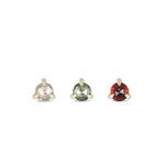 14K Solid Gold 3-Prong Gem Helix Earring - Internally Threaded Cartilage Piercing - AKAK BODYJEWELRY-ear-tunnel