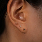 14K Solid Gold Internally Threaded Helix Piercing Earring – Card Suit Collection - AKAK BODYJEWELRY-ear-tunnel
