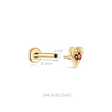 14K Solid Gold Internally Threaded Helix Piercing Earring – Card Suit Collection - AKAK BODYJEWELRY-ear-tunnel