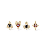 14K Solid Gold Internally Threaded Helix Piercing Earring – Card Suit Collection - AKAK BODYJEWELRY-ear-tunnel
