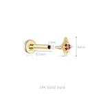 14K Solid Gold Internally Threaded Helix Piercing Earring – Card Suit Collection - AKAK BODYJEWELRY-ear-tunnel