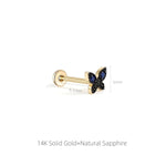 14K Solid Gold Internally Threaded Helix Piercing – Morpho Menelaus Collection - AKAK BODYJEWELRY-ear-tunnel