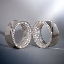 14K Stars Shining Zircon Ear Gauge Tunnel（2Pcs） - AKAK BODYJEWELRY - ear - tunnel