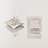 S925 Silver Moissanite Fully Inlaid Square Studs Earrings