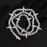 S925 Silver Moissanite Prism Thorn Necklace