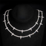S925 Silver Moissanite Prism Thorn Necklace