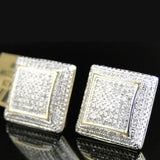 S925 Silver Moissanite Fully Inlaid Square Studs Earrings