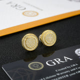 S925 Silver Moissanite Radiant Circle Studs Earrings