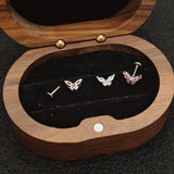 Titanium Butterfly Marquise CZ Piercing Stud – White & Pink | 1pc | Ear Nose Body Jewelry