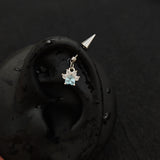 Titanium Spike Cat Paw CZ Dangle Piercing Stud |1PC – Blue / White / Pink | Ear Nose Body Jewelry