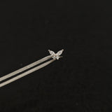 Titanium Butterfly Marquise CZ Piercing Stud – White & Pink | 1pc | Ear Nose Body Jewelry