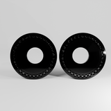 AKAK Tungsten Steel Black Zircon Celestial Halo Dual Ear Gauge Tunnel (2Pcs)