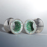 Lake Green Moissanite 8K Stars Shining Tunnel(2Pcs)