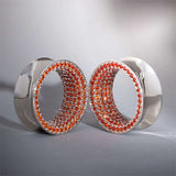 Red Moissanite 14K White Gold Stars Shining Ear Gauge Tunnel(2Pcs)