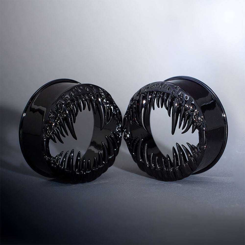 Tungsten Steel Venomous Maw Ear Gauge Tunnel（2Pcs）