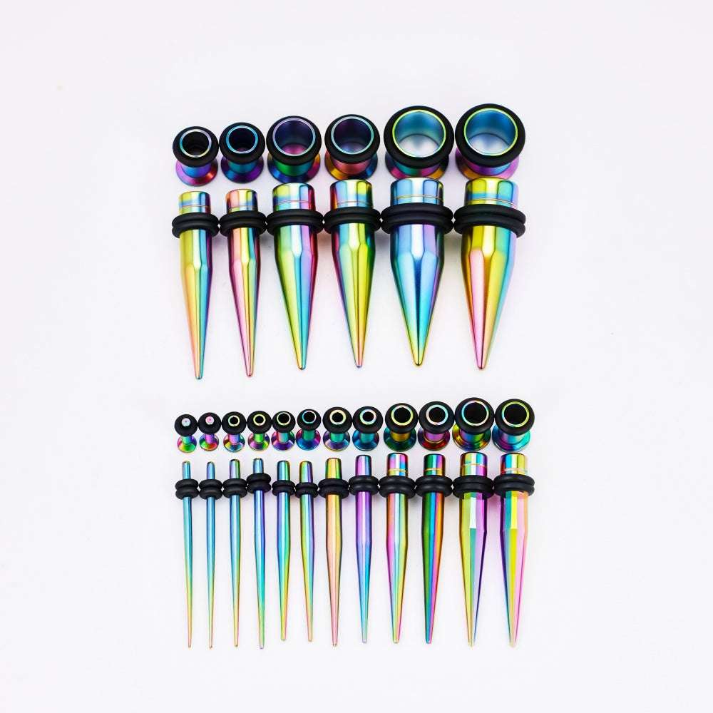 Multi-Color Multicolor Spike Ear Stretching Kit 36Pcs