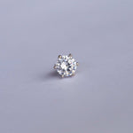 S925 Silver 6-Prong D Color Moissanite Stud Earrings 2pcs