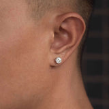 S925 Silver 6-Prong D Color Moissanite Stud Earrings 2pcs