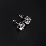 S925 Silver 6-Prong D Color Moissanite Stud Earrings 2pcs