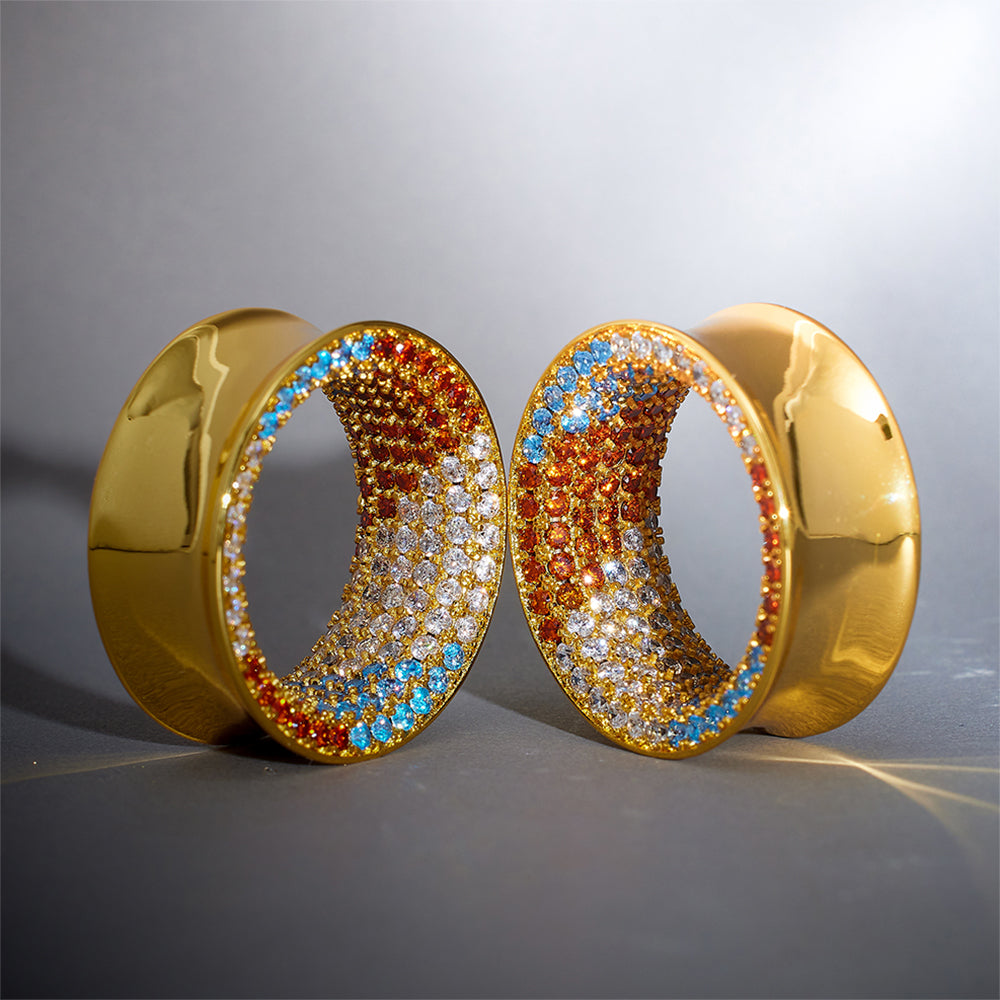 Free Will Zircon S925 Silver Tunnel (2Pcs)
